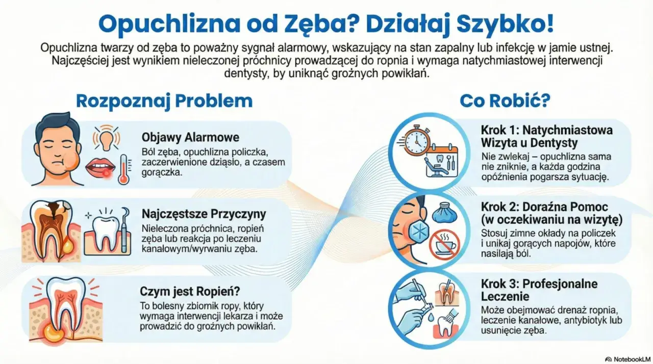 Spuchnięte dziąsło i policzek to sygnał alarmowy. Dowiedz się, jak rozpoznać problem i co robić, gdy pojawi się opuchlizna od zęba.