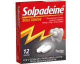 Opakowanie leku Solpadeine na bóle zębów. Zawiera 12 tabletek.